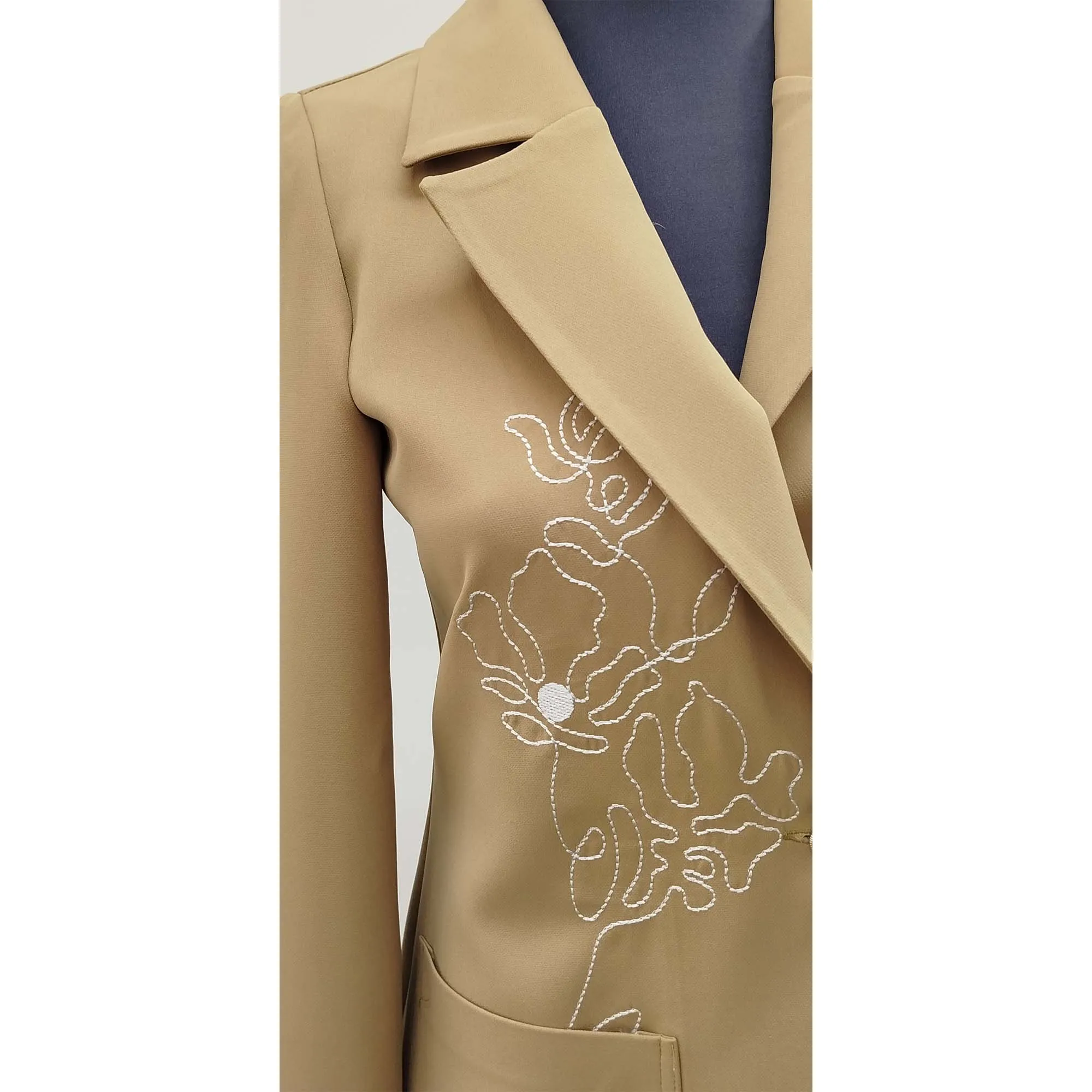 کت مجلسی زنانه مدل مازراتی خردلی