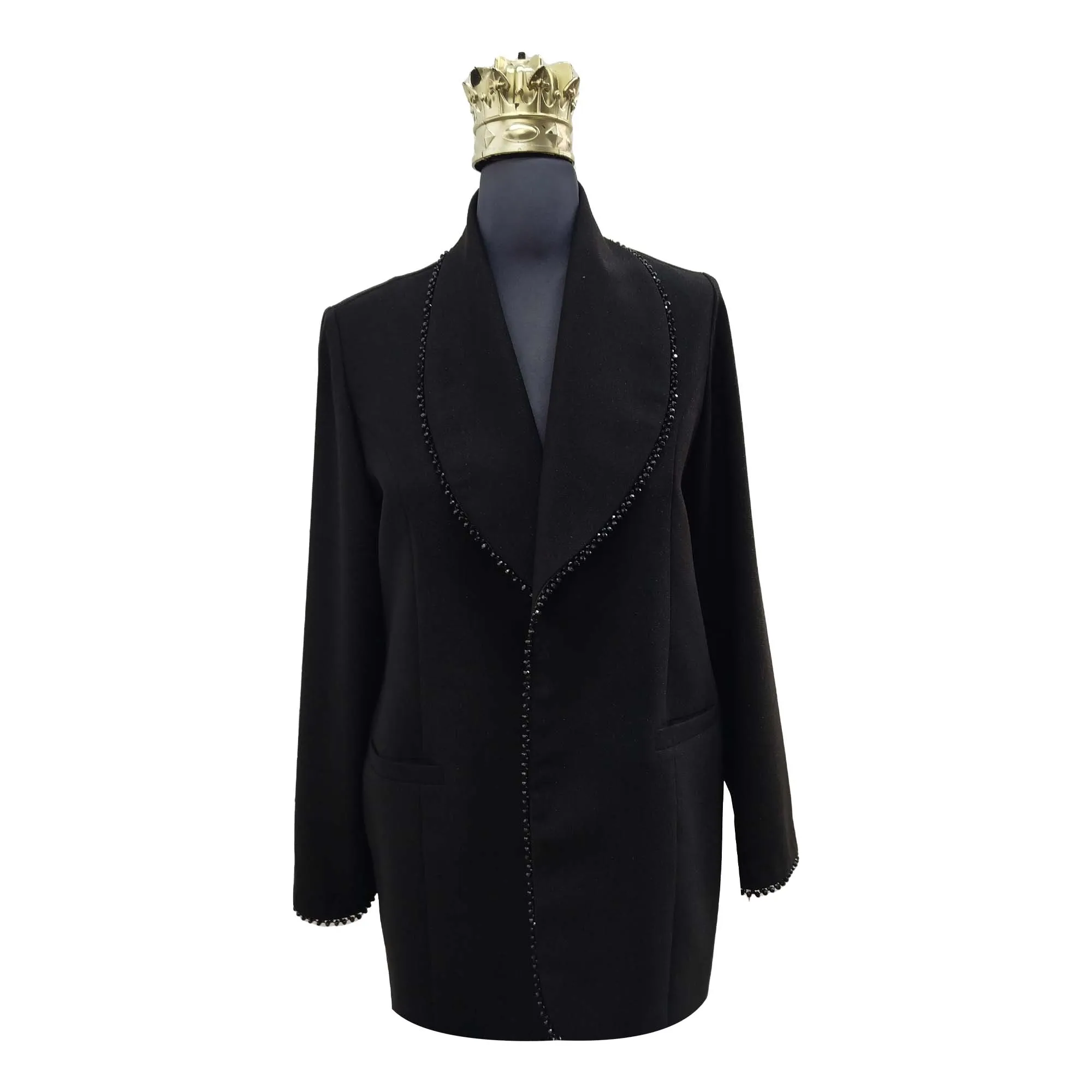 کت,مجلسی,زنانه,مدل,سنگ,دوزی,مشکی,یقه,آرشال