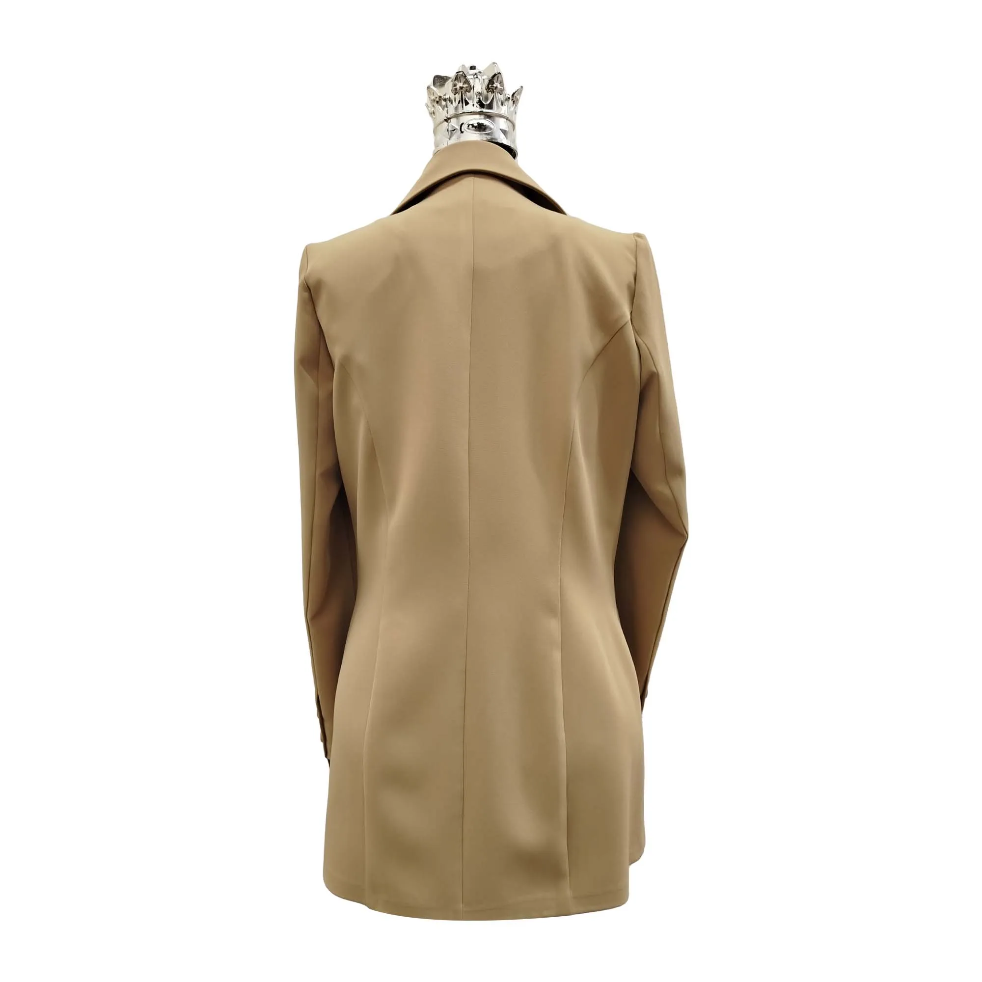 کت زنانه مدل کرپ مازراتی خردلی